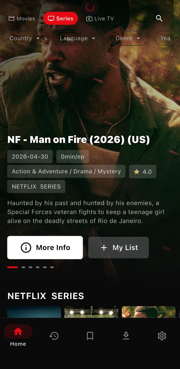 Series browse on Whoa IPTV